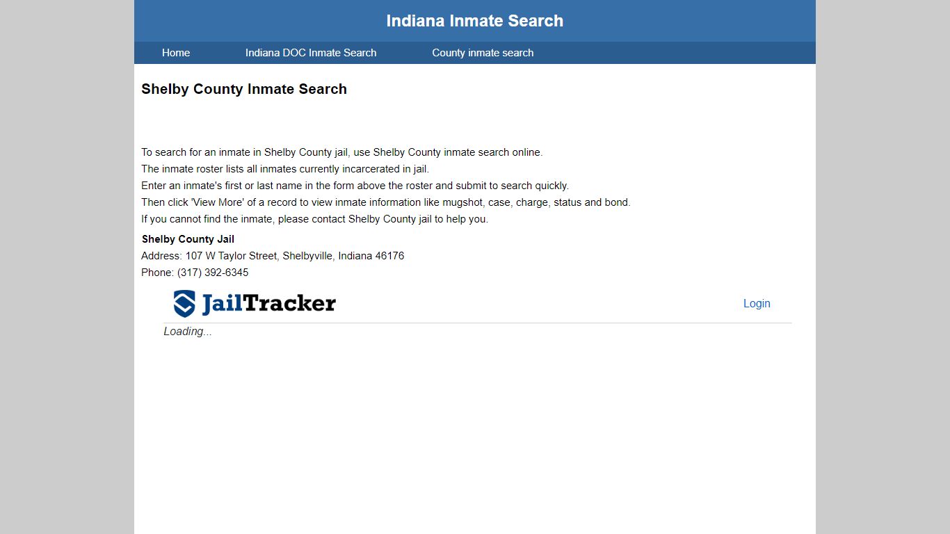 Shelby County Inmate Search